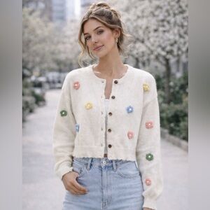 Luna Ivy Floral Embroidered Cardigan